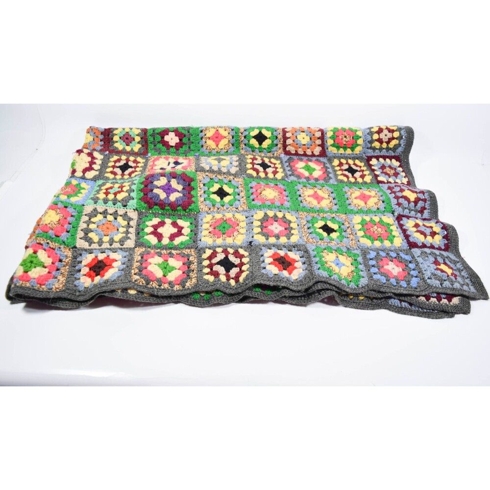 Multicolor Crochet Patchwork Blanket